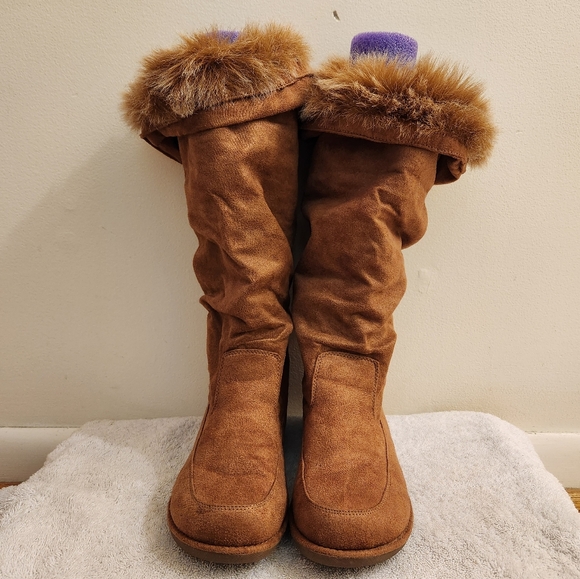 Womens New Attitude Tall Boots with faux fur size 8 - Picture 1 of 14
